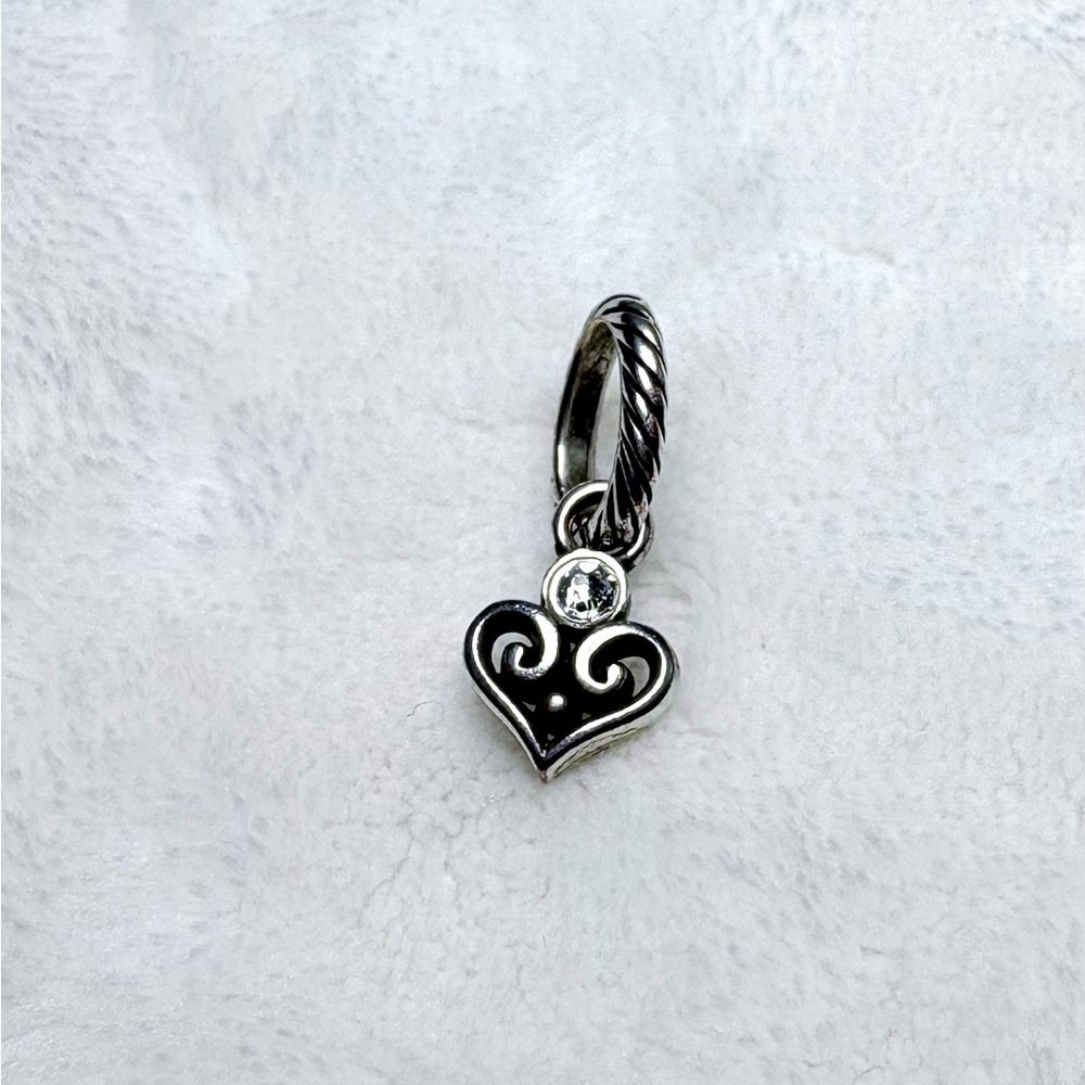 Brighton Silver and Black Heart Charm Bracelet